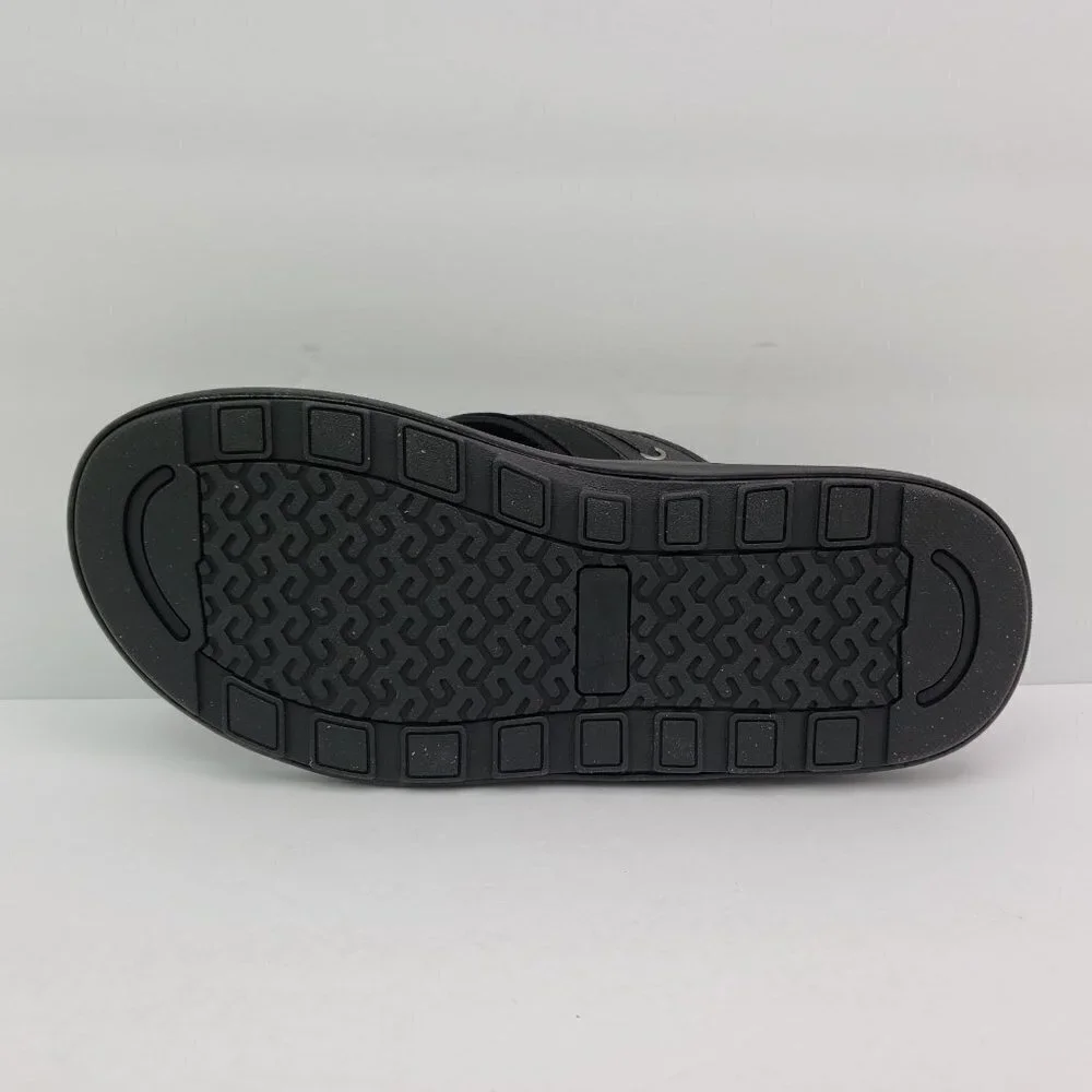 NEW KS Island Mens Size 10W Black Slip On Casual Thong Flip Flop Sandals 13173